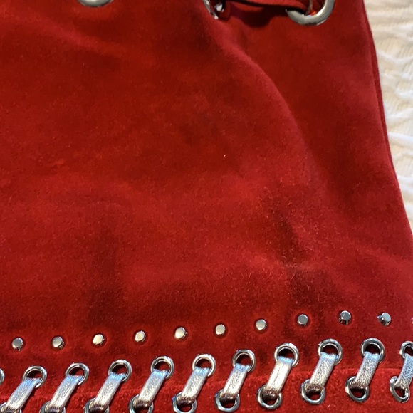 Michael Kors Red Faux Suede Purse - Picture 12 of 12